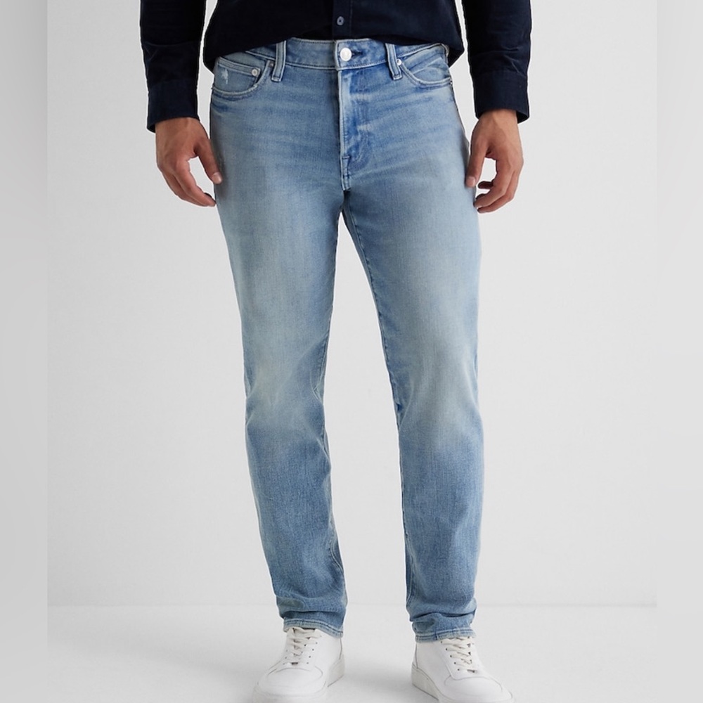 Express | Slim Straight Jeans | Size 36 x 32 | Mens | Light Wash